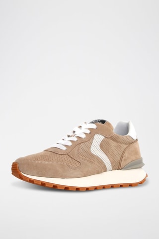 Leren Sneakers - Wit, zwart en beige