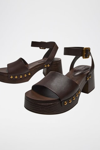 Sandalias de tacón - Marrón