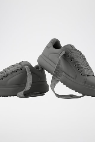 Zapatillas con plataforma - Gris oscuro