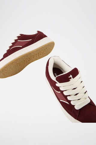 Zapatillas de nobuk - Burdeos y blanco