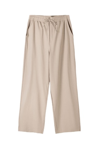 Pantalón wide leg - Beige