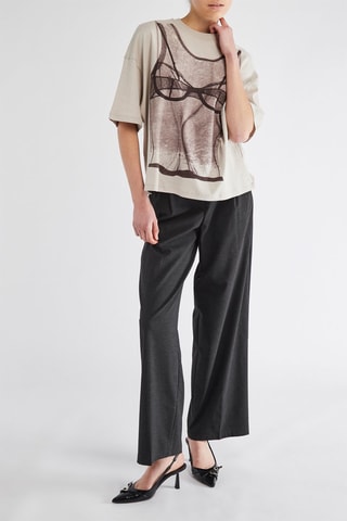 Pantalón wide leg - Gris
