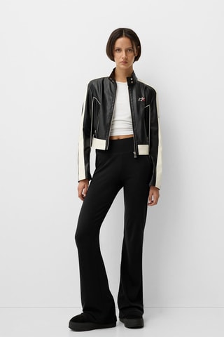 Pantalón flare de tiro alto - Negro