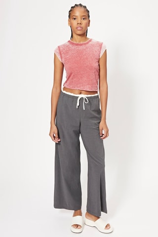 Pantalón wide leg - Gris