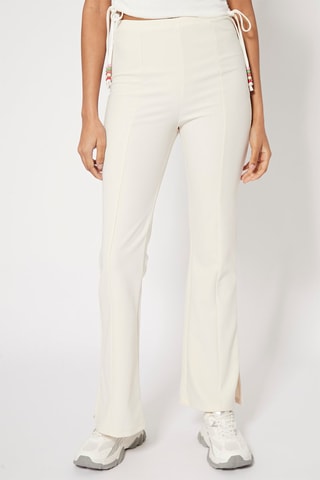 Pantalón flare de tiro alto - Crudo