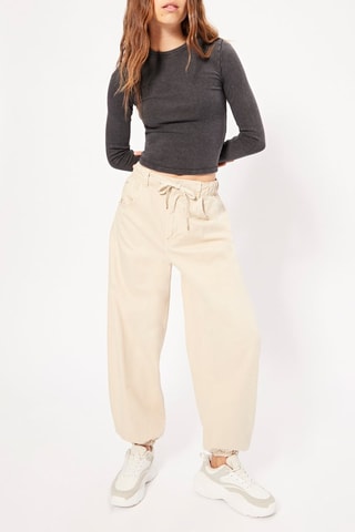 Jogger de tiro alto - Beige