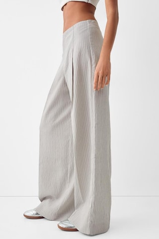 Pantalón wide leg - Gris