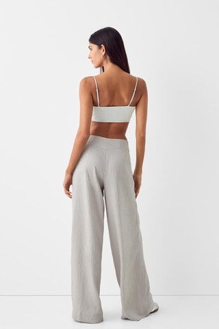 Pantalón wide leg - Gris