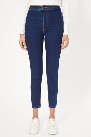 Vaquero skinny fit 7/8 de tiro alto - Azul marino