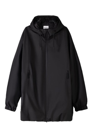 Impermeable con capucha - Negro