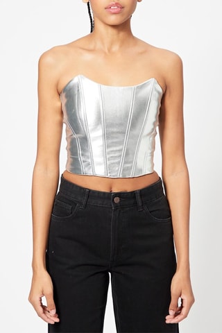 Crop top bustier - Plateado