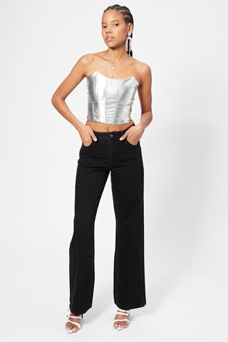 Crop top bustier - Plateado