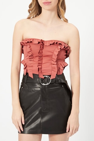 Crop top bustier - Rojo teja