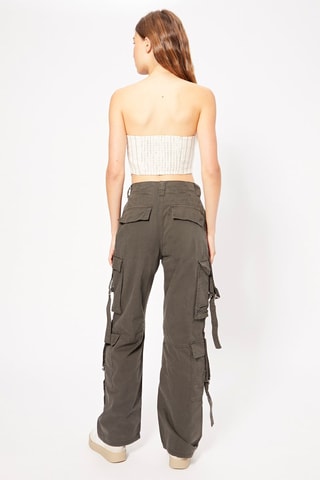 Crop top bustier de lino - Crudo