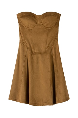 Vestido bustier - Camel