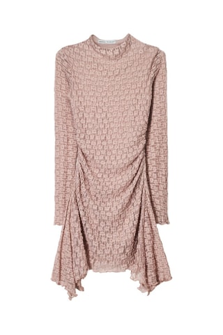 Vestido trapecio de encaje - Rosa empolvado