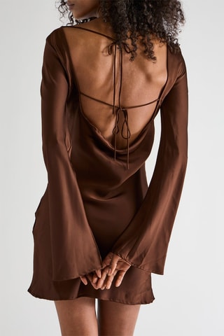 Vestido corto - Marrón