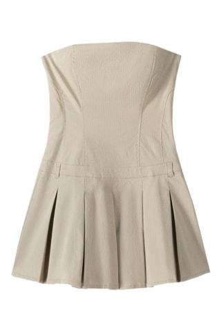 Vestido bustier sin mangas - Beige