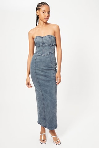 Vestido bustier vaquero - Azul