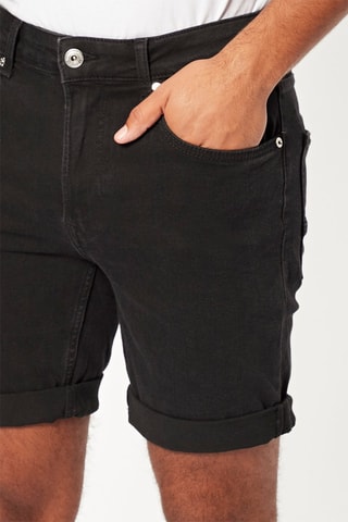 Bermudas vaqueras skinny fit - Negro