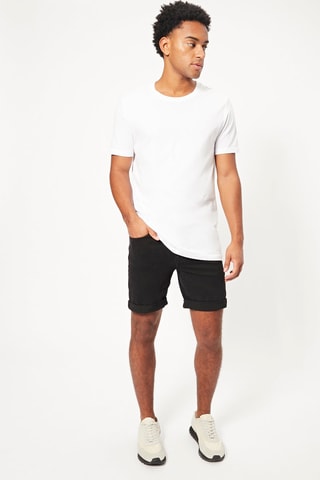 Bermudas vaqueras skinny fit - Negro
