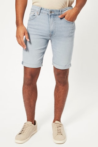 Bermudas vaqueras skinny fit - Azul claro