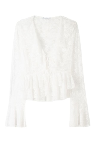 Blusa de encaje - Crudo