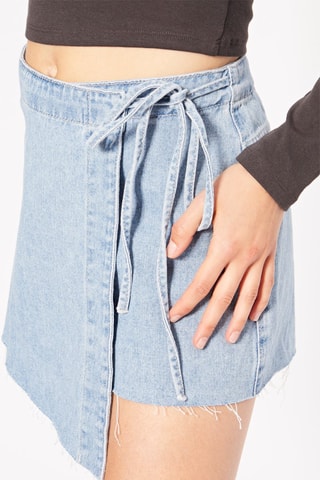 Falda pantalón vaquero - Azul claro