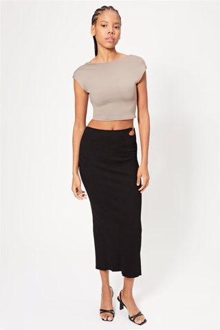 Falda midi - Negro