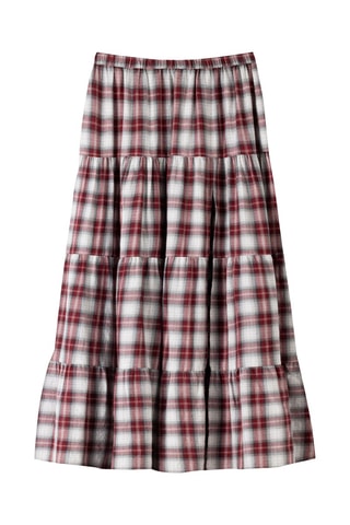 Falda midi - Blanco y rojo