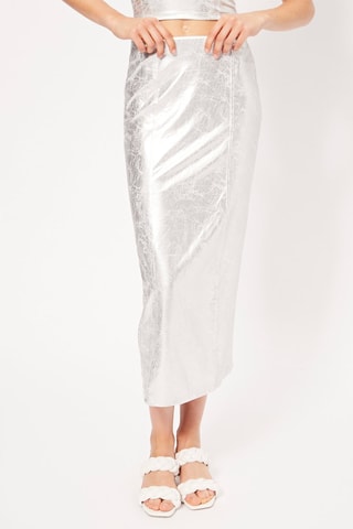 Falda midi - Plateado