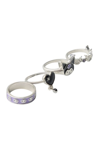 4 anillos Kuromi Sanrio - Plateado