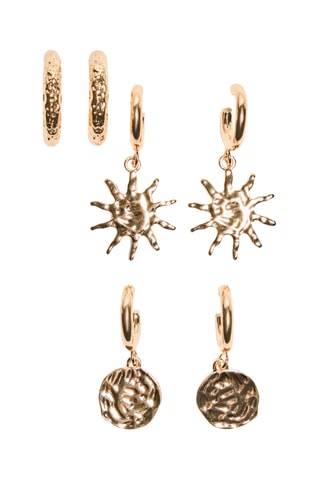3 pares de pendientes - Dorado