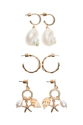 3 pares de pendientes - Dorado