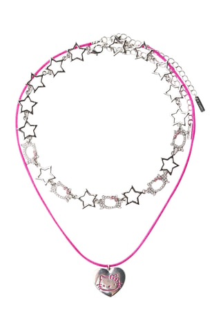 Collar Hello Kitty Sanrio - Rosa y plateado