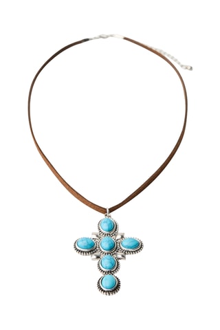 Collar - Marrón y turquesa