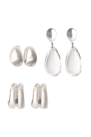 3 pares de pendientes - Plateado