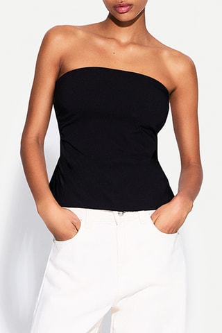 Top bustier - Negro