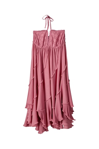 Vestido avolantado - Rosa viejo