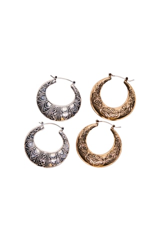 2 pares de pendientes - Plateado y dorado