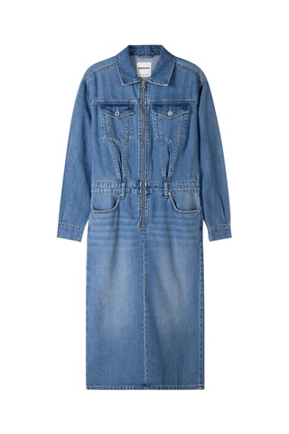 Vestido recto vaquero - Azul grisáceo