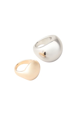 2 anillos - Dorado y plateado