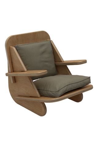 Fauteuil en bouleau - Naturel et kaki