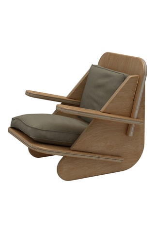 Fauteuil en bouleau - Naturel et kaki