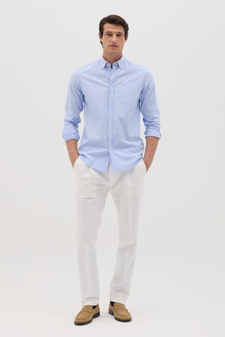 Pantalón chino de lino - Blanco