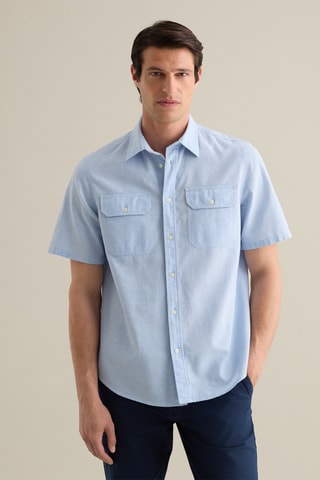 Camisa de lino - Celeste