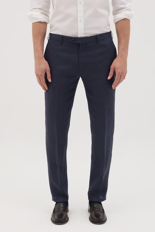 Pantalón chino de lino - Azul