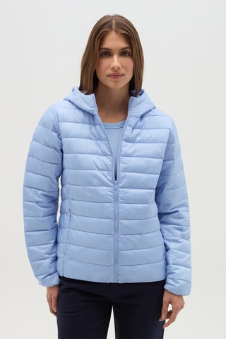 Anorak con capucha - Celeste