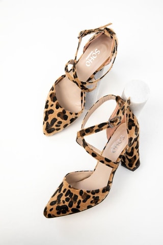 Zapatos de nobuk de tacón - Beige