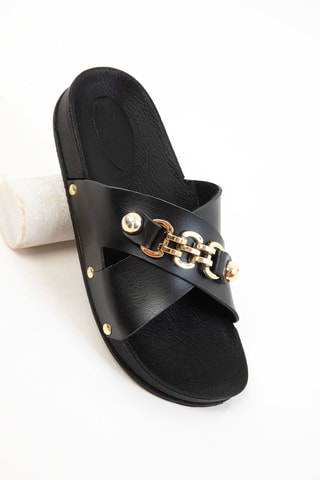 Sandalias de piel - Negro